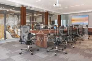 3d render - conference room in an open plan office