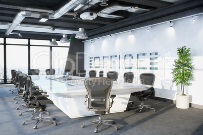 3d render - conference room in an office building