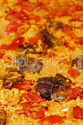 Chicken paella detail.