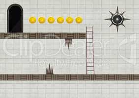 Computer Game Level with traps and coins