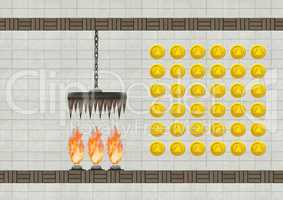 Computer Game Level with coins and traps