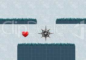 Computer Game Level with heart and trap