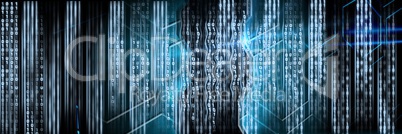 Code binary interface and blue background
