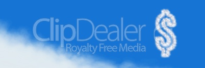 Dollar money Cloud Icon with sky