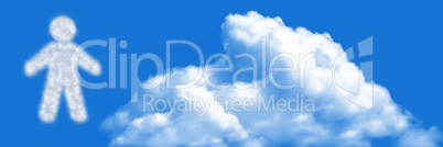 person Cloud Icon with sky person Cloud Icon with sky