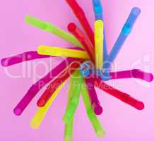 plastic multicolored straws for cocktail