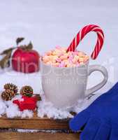 hot chocolate with marshmallow and sweet candy