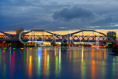 Bridge over the Neckar River, city of Mannheim