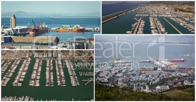harbor and ships collage