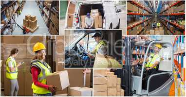 warehouse industry collage