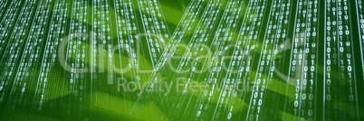 Code binary interface and green background