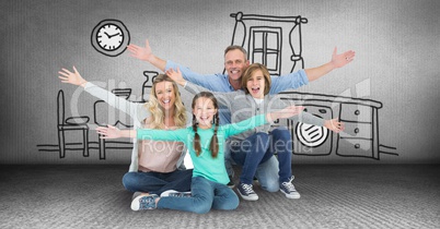 Family having fun at home