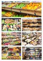 food store, supermarket collage