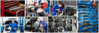 car repair collage