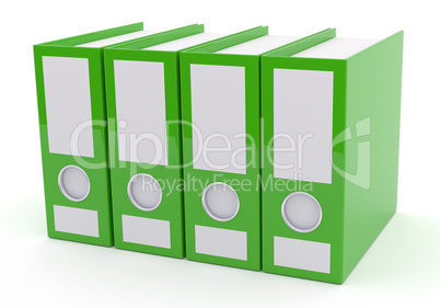 Green folder on white, 3d rendering