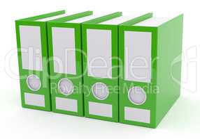 Green folder on white, 3d rendering