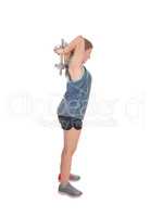 Young woman lifting dumbbell's over her head