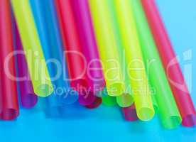 plastic multicolored straws for cocktails