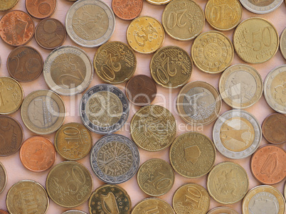 Euro coins, European Union background