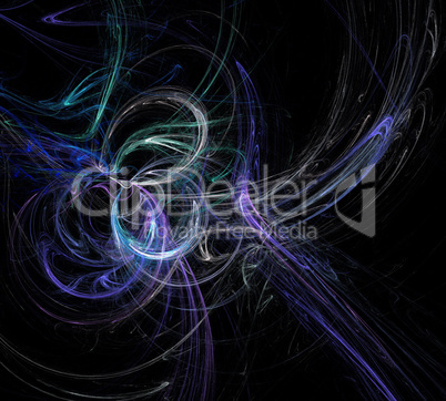 image of one Digital Fractal on Black Color