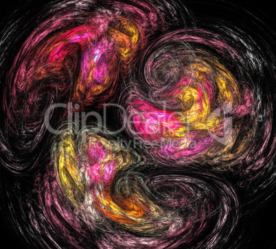 image of one Digital Fractal on Black Color
