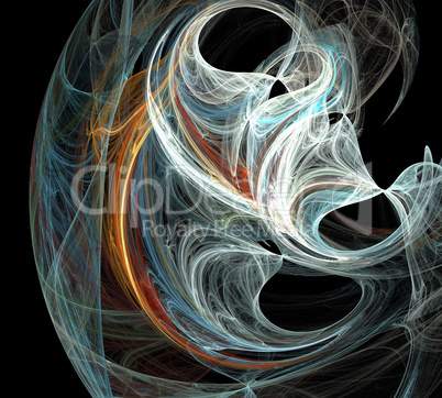 image of one Digital Fractal on Black Color