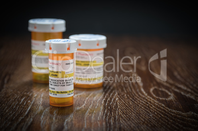 Variety of Non-Proprietary Prescription Medicine Bottles on Refl