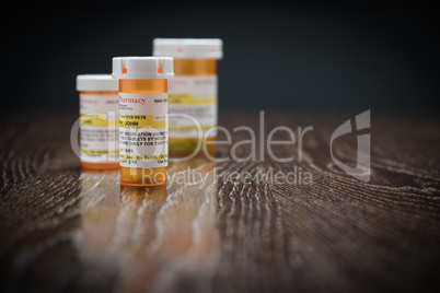 Variety of Non-Proprietary Prescription Medicine Bottles on Refl