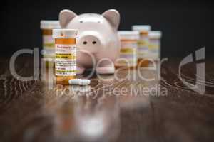 Variety of Non-Proprietary Prescription Medicine Bottles, Pills