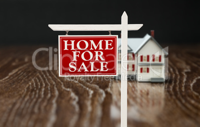 For Sale Real Estate Sign In Front of Model Home on Reflective W