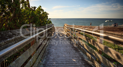 Boardwalk leading down to Vanderbilt Beach