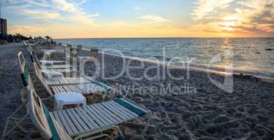 Chairs along Vanderbilt Beach in Naples, Florida