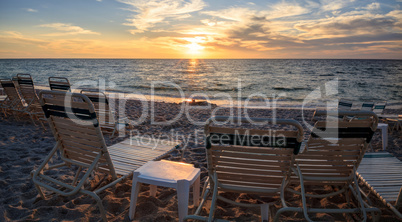 Chairs along Vanderbilt Beach in Naples, Florida