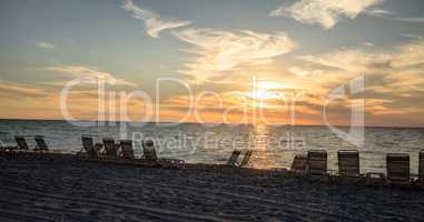 Chairs along Vanderbilt Beach in Naples, Florida