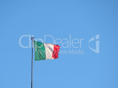 Italian Flag of Italy over blue sky