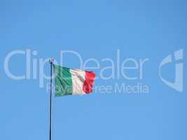 Italian Flag of Italy over blue sky