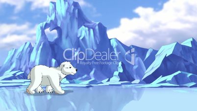 Little White Polar Teddy Bear in Arctic