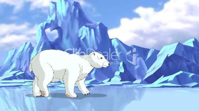 Big White Polar Bear in Arctic