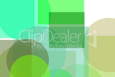 Abstract green circles squares illustration background