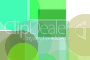 Abstract green circles squares illustration background