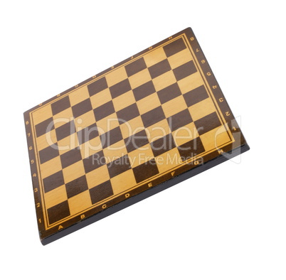 wooden empty chessboard isolated