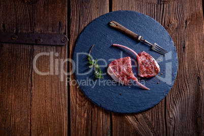 Raw cut rack of lamb