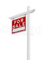 Left Facing For Sale Real Estate Sign Isolated on a White Backgr