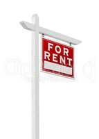 Right Facing For Rent Real Estate Sign Isolated on a White Backg