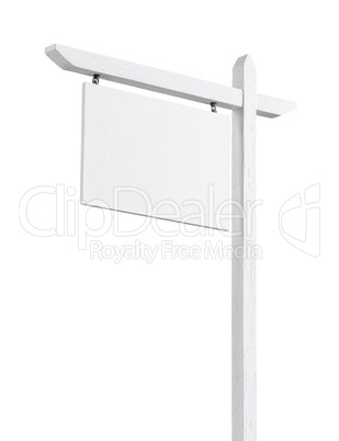 Blank Real Estate Sign Isolated on a White Background.