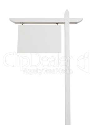 Blank Real Estate Sign Isolated on a White Background.