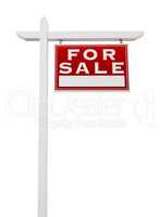 Right Facing For Sale Real Estate Sign Isolated on a White Backg