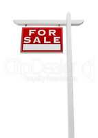 Left Facing For Sale Real Estate Sign Isolated on a White Backgr