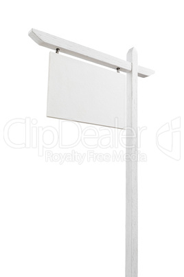 Blank Real Estate Sign Isolated on a White Background.