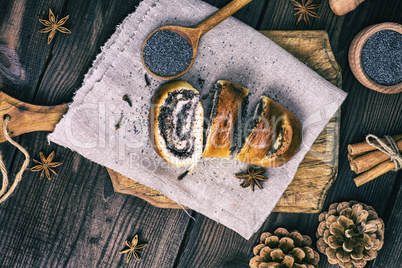 homemade roll with poppy seeds